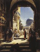At the Entrance to the Temple Mount, Jerusalem, Gustav Bauernfeind